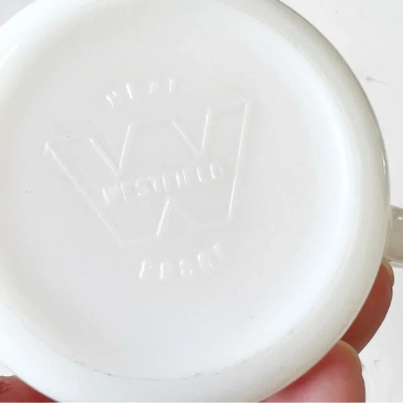 Westfield Milk Glass Vintage Mug Carl Red Gingham Plaid Picnic Blanket Print Tea - Picture 6 of 8